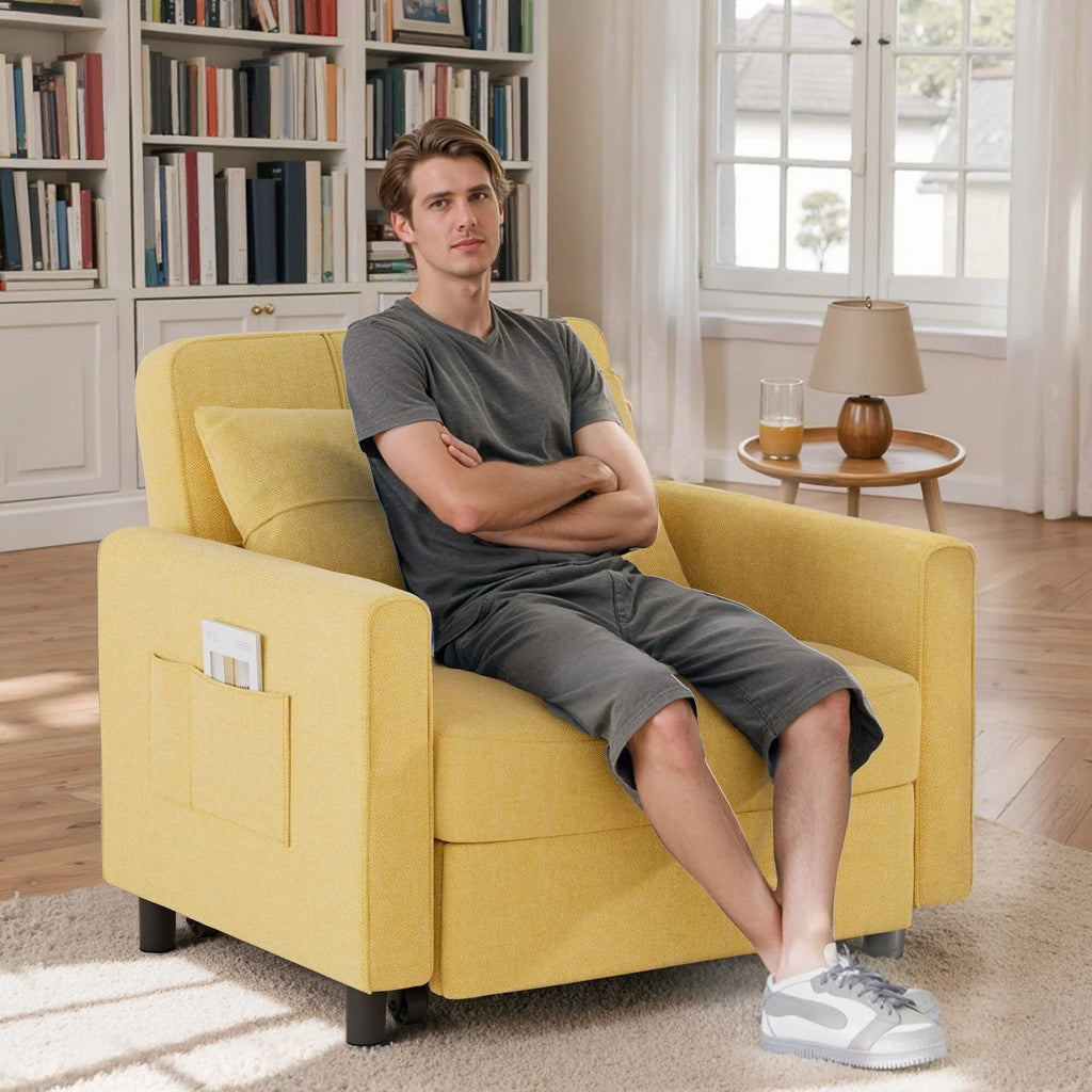 Verstelbare slaapbank 3-in-1, uitschuifbare fauteuilbank, ombouwbaar opklapbed voor de woonkamer