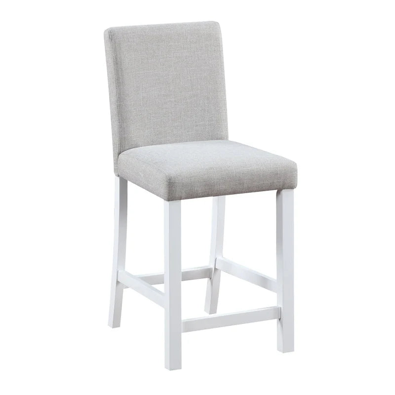 Moderne 5-delige eetset met vierkante tafel op aanrechthoogte en 4 gestoffeerde stoelen