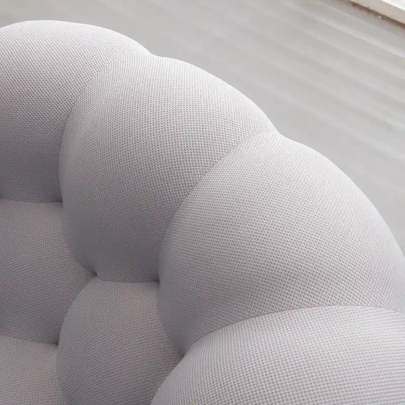 2-zits bubbelvormige, gebogen loungebank met honingraatmotief en 3D-textielstof voor de woonkamer, salon of het appartement