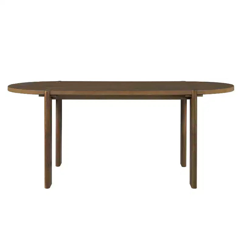 Eetkamerset met 7-delige ovale eettafel voor 6 personen, grote familiekeukentafel van 71', met 6 gevoerde eetkamerstoelen, walnoot - Christopher Knight Home