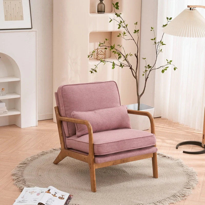 Gepolsterter Akzentstuhl im Mid-Century-Modern-Stil