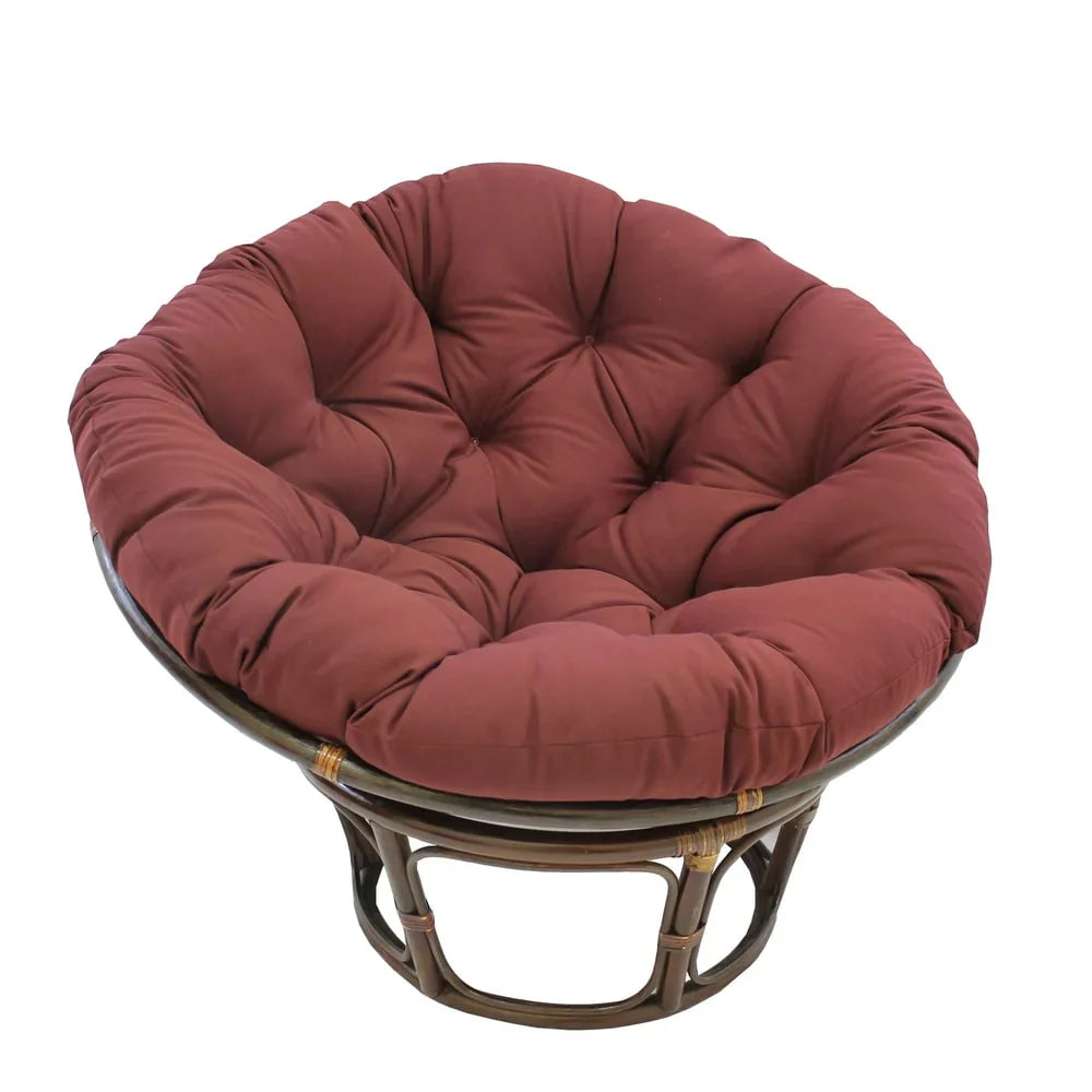 Fauteuil papasan Bali en rotin de 42 pouces avec coussin en sergé