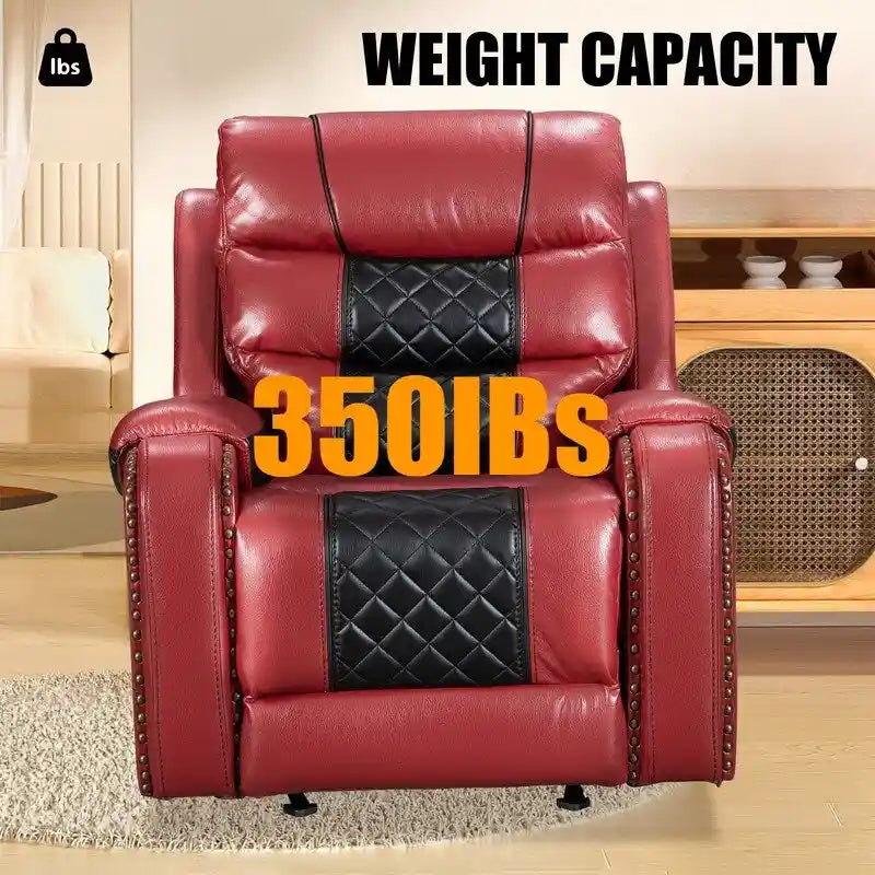 Extra grote fauteuil met verstelbare rugleuning van kunstleer in Amerikaans design voor de woonkamer