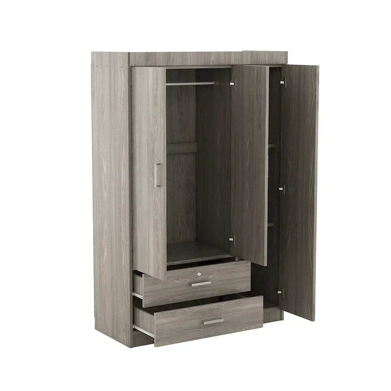 Kleiderschrank mit 3 Türen und 2 Schubladen