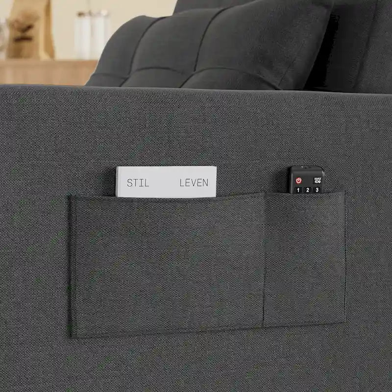 3-in-1 uitschuifbare slaapbankstoel, verstelbare, opvouwbare en gestoffeerde loungestoel