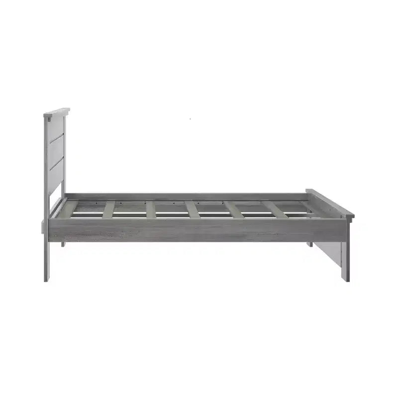 Cadre de lit double de style champêtre Plank+Beam avec tête de lit, lit plateforme en bois massif