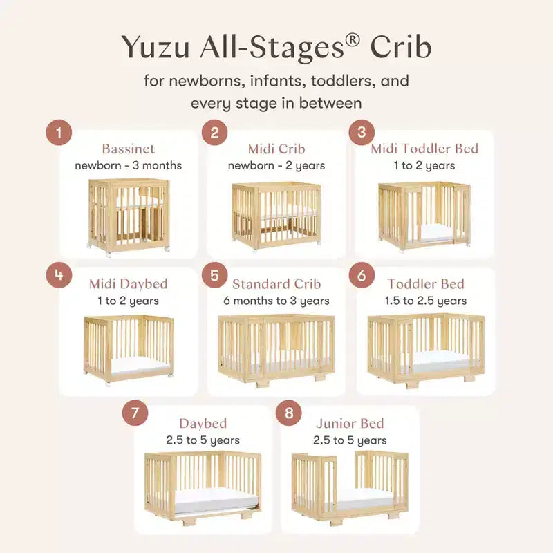 Babyletto Yuzu 8-in-1-Kinderbett, umbaubar mit Umbausets für alle Altersstufen