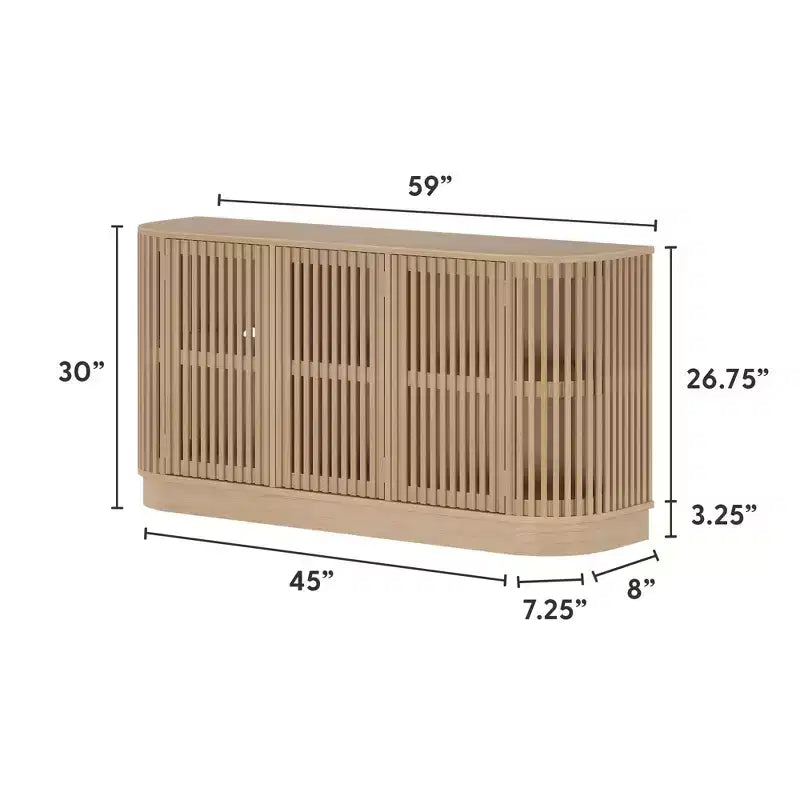 Plank+Beam Contour dressoir van massief hout met 3 deuren, tv-meubel van 59 voor de woonkamer