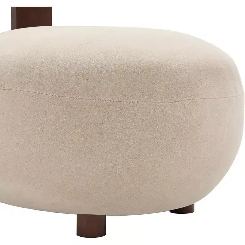 Christopher Knight Home Chariya moderne sculpturale accentstoel van rubberhout met fluwelen bekleding en cilindervormige rugleuning