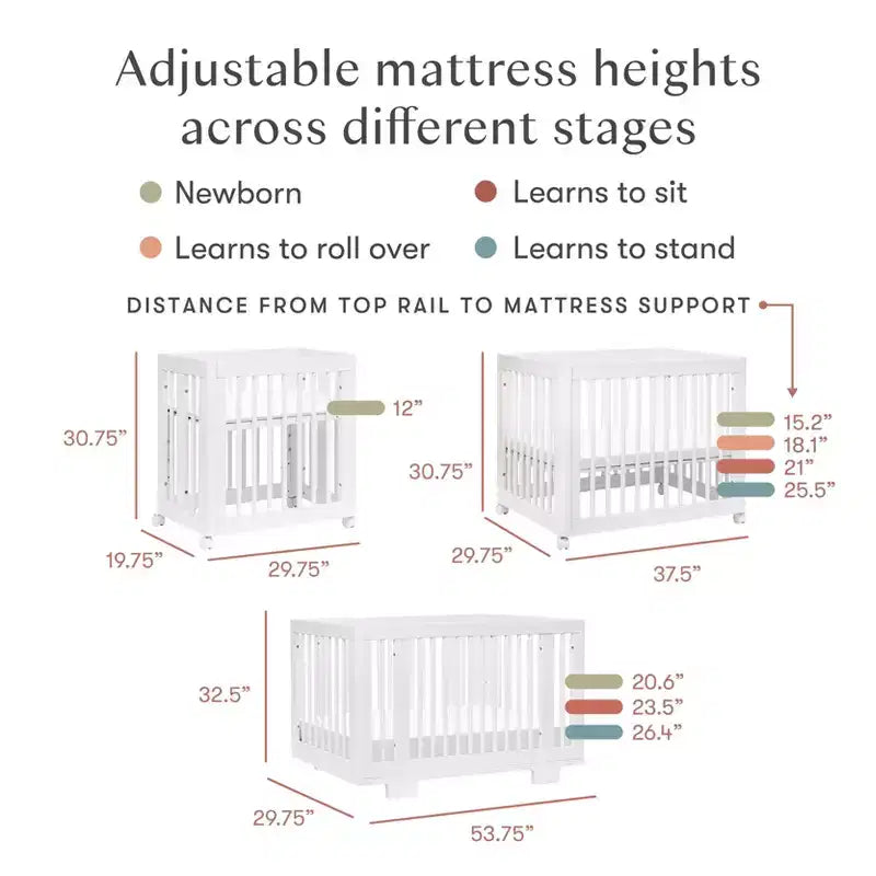Babyletto Yuzu 8-in-1-Kinderbett, umbaubar mit Umbausets für alle Altersstufen