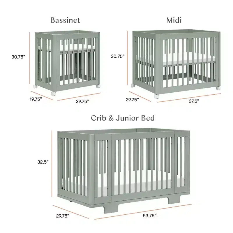 Babyletto Yuzu 8-in-1-Kinderbett, umbaubar mit Umbausets für alle Altersstufen