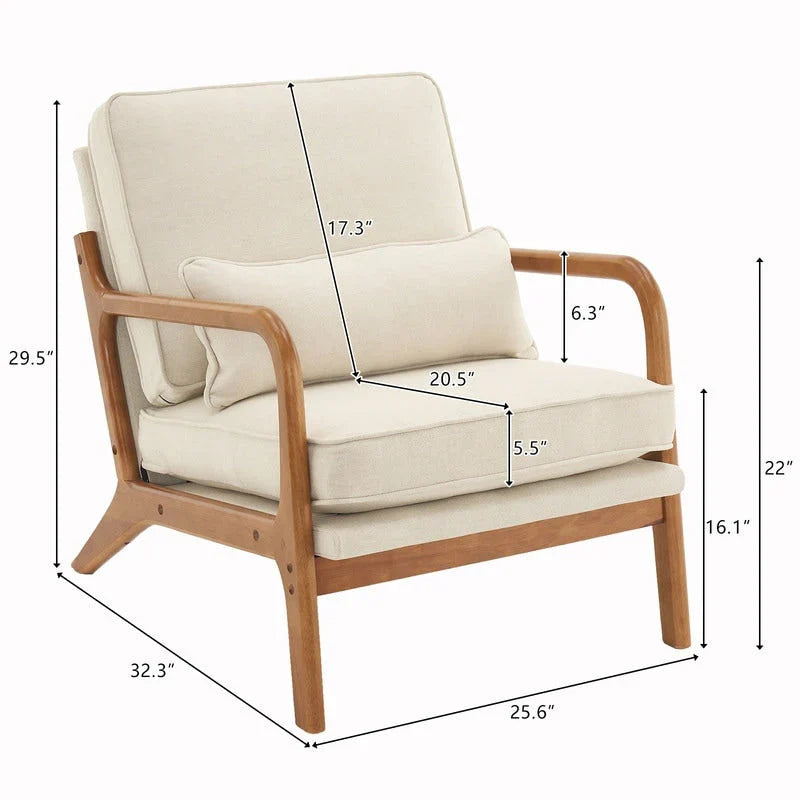 Gepolsterter Akzentstuhl im Mid-Century-Modern-Stil