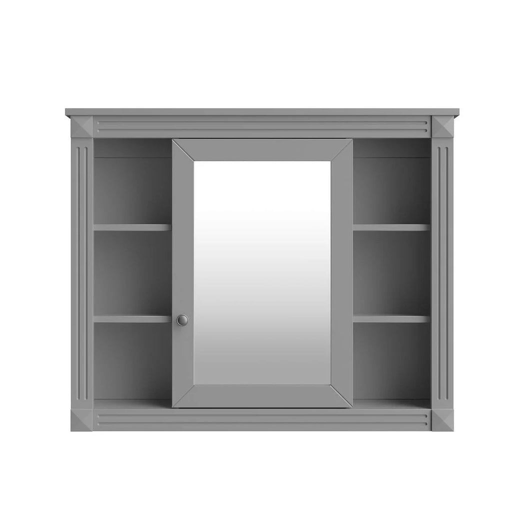 Moderne badkamermeubelset van 36' met wastafelblad en spiegelkast, 2 deuren en 2 laden
