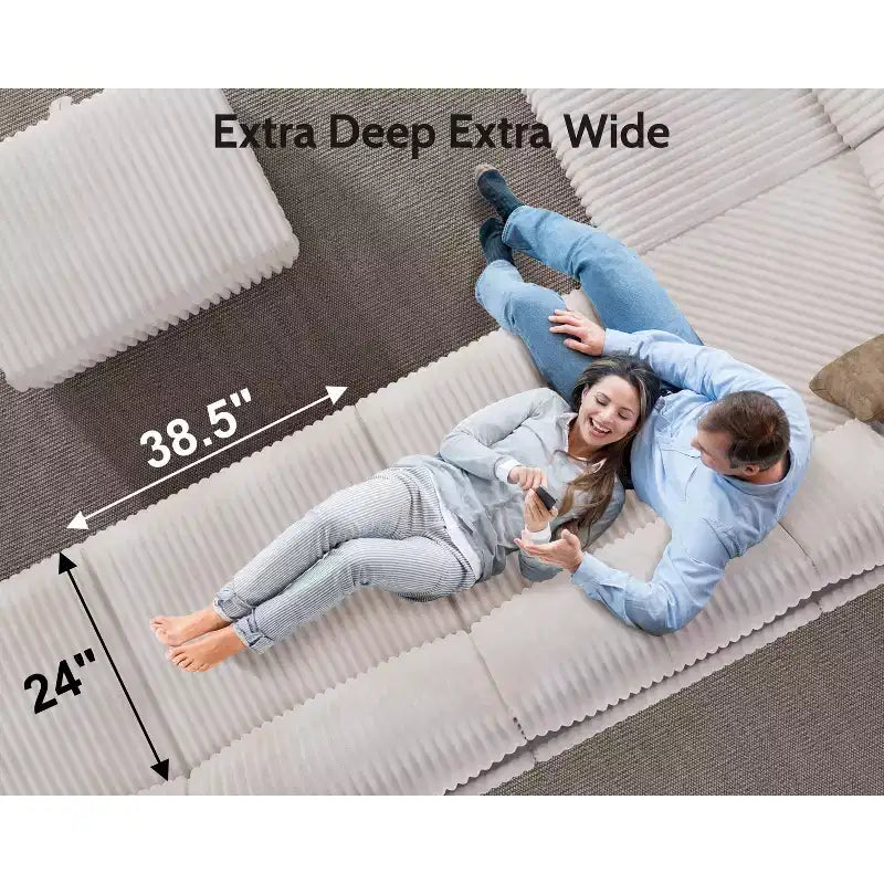 Modulares Cordsofa von Dyonery mit waschbaren Bezügen