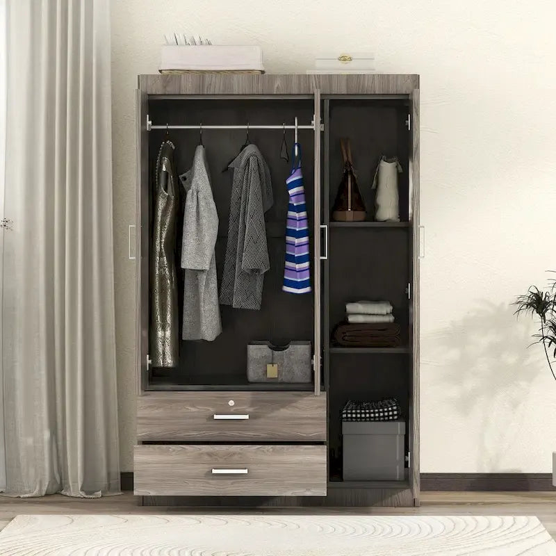 Kleiderschrank mit 3 Türen und 2 Schubladen