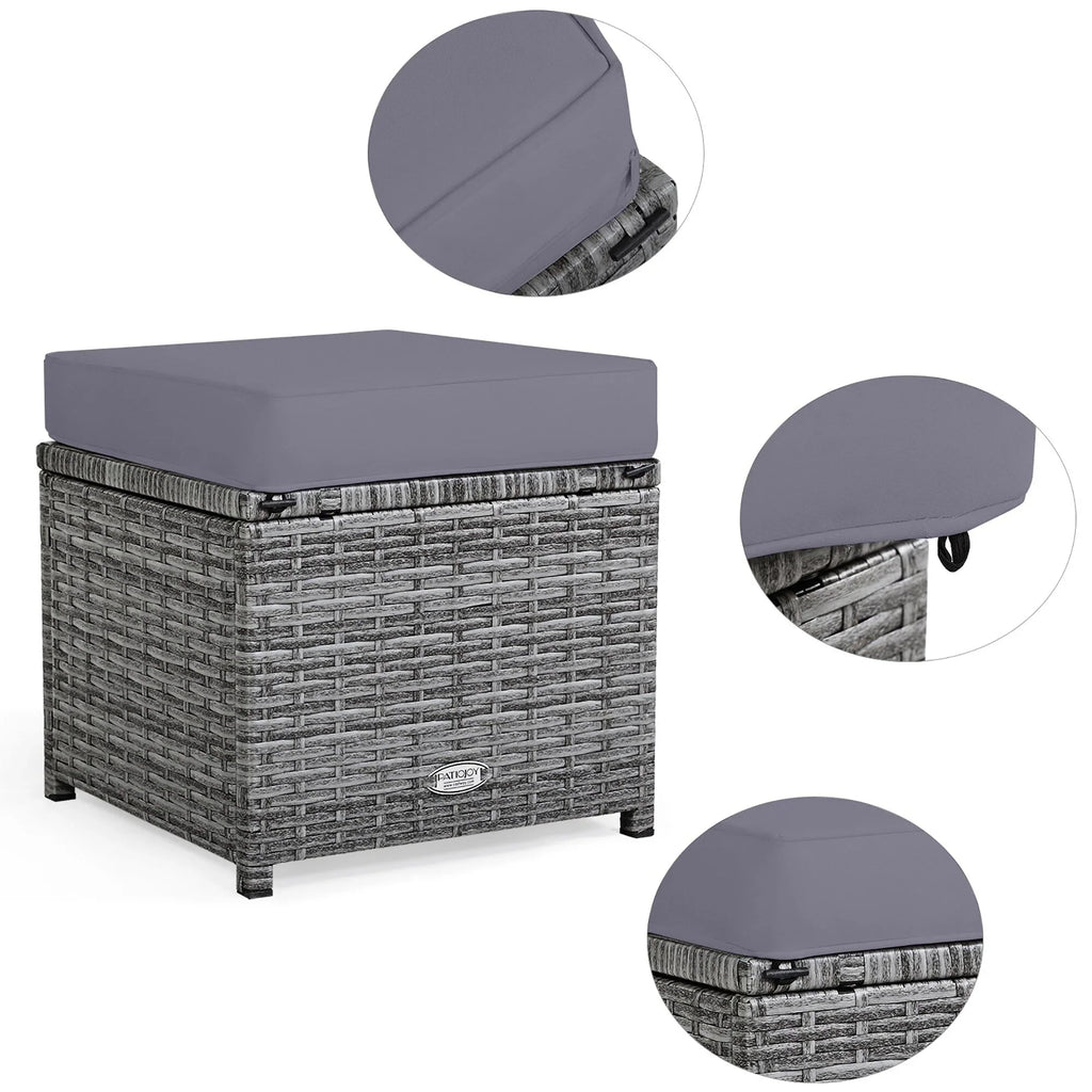 Costway 7 PCS Patio Rattan Dining Set Sectional Sofa Couch Ottoman - See Details