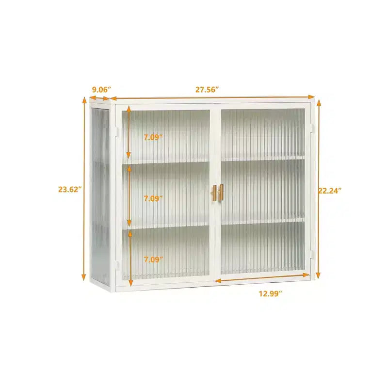 Okak moderner Hängeschrank mit 2 Türen, 3 Ebenen und Glastüren für Eingangsbereich/Esszimmer/Wohnzimmer/Küche