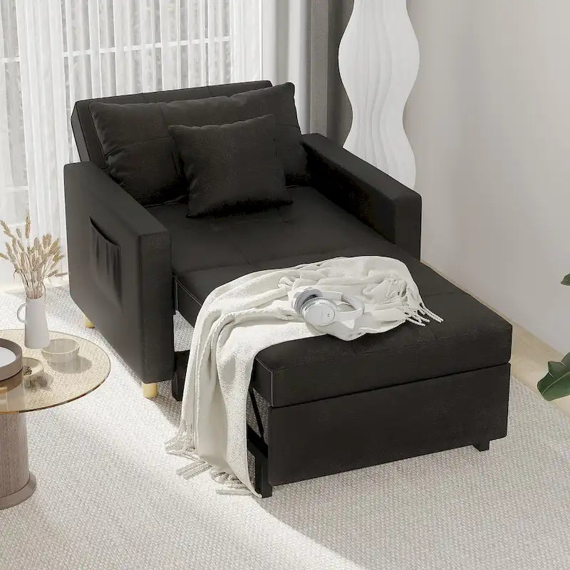 Fauteuil-lit réglable convertible 3-en-1, plusieurs couleurs, pour 1 personne
