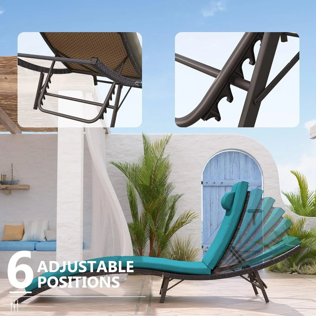 Kullavik 3-teiliges Outdoor-Lounge-Set mit Liegestühlen