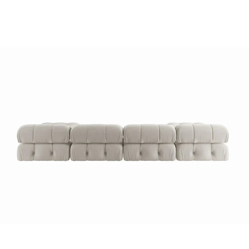 138  ombouwbare modulaire hoekbank, U-vormige minimalistische fluwelen banken