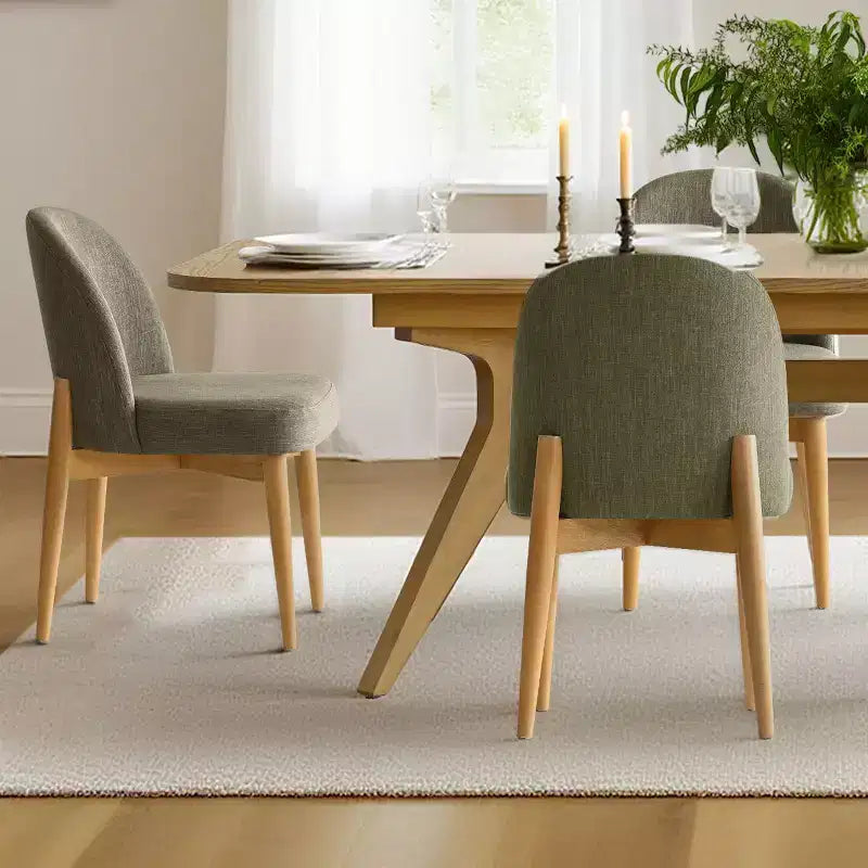 7-teiliges Esszimmer-Set, ausziehbarer Säulentisch mit 78-96 und gepolsterte Stühle mit Beinen aus Massivholz-Panipeachy