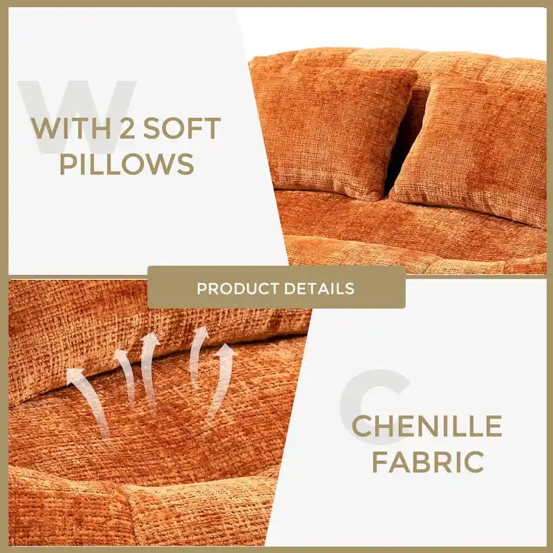 GDFStudio - Laurel-Chenille-Zweisitzer mit hochdichtem Schaumstoff und extra großem Komfort