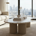 Table basse avec plateau en marbre en forme de galet
