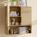 Badkamerwandkast - medicijnkast met staldeuren en verstelbare plank - wandkast van 25x23.6x9 Inch
