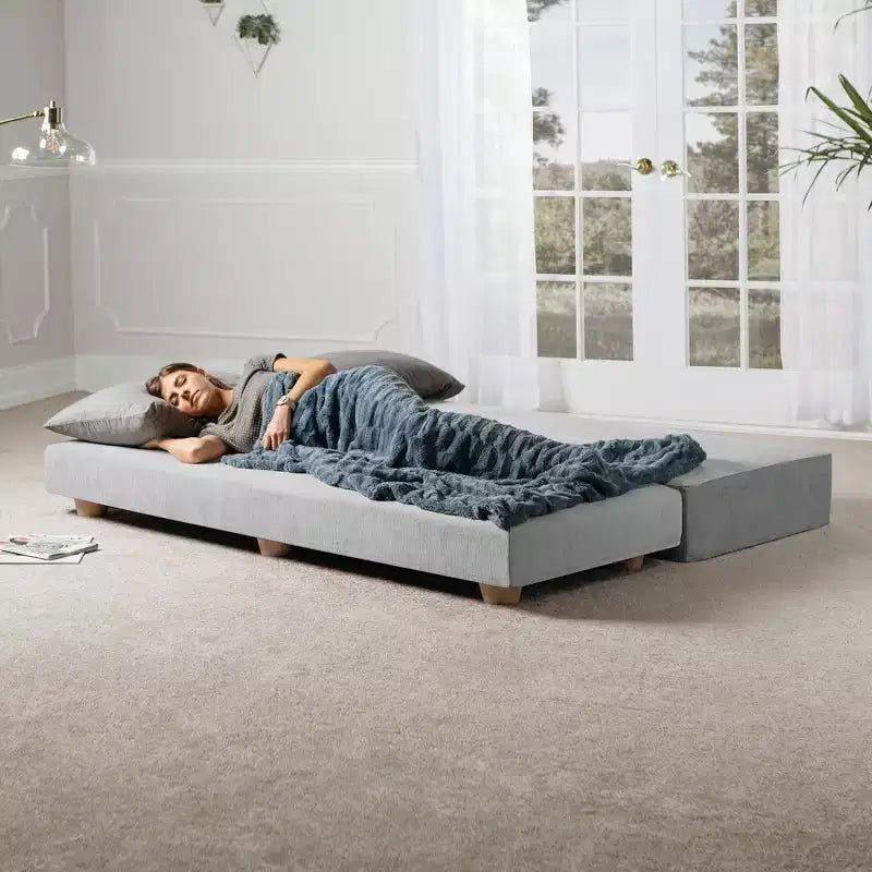 Ligbed / uitklapbaar queensize logeerbed - microfluweel