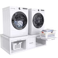 GDLF wasmachine- en drogerverhogers, universele standaard voor wasmachine en droger met uittrekbare plank, wit
