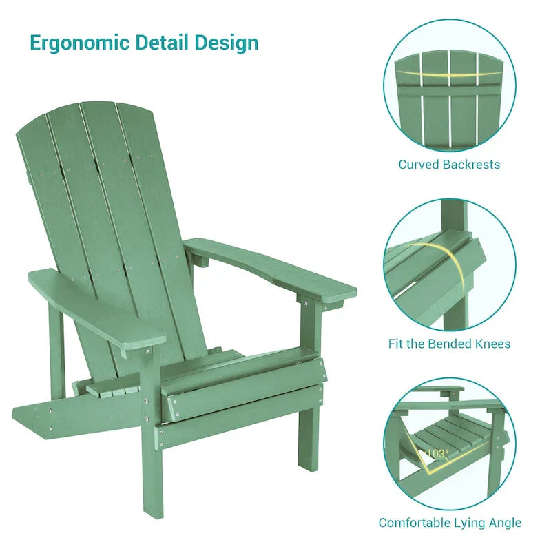 Bonosuki wetterfeste Adirondack-Gartenstühle aus Holz - Set aus 4
