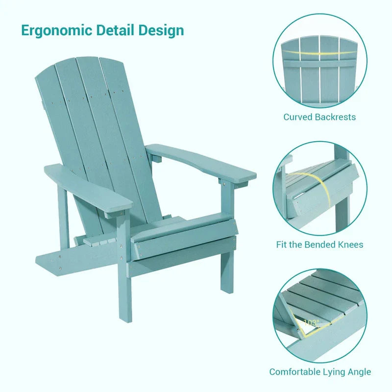 Bonosuki wetterfeste Adirondack-Gartenstühle aus Holz - Set aus 4