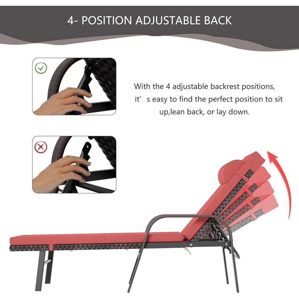Kullavik 3-teiliges Outdoor-Lounge-Set mit Liegestühlen
