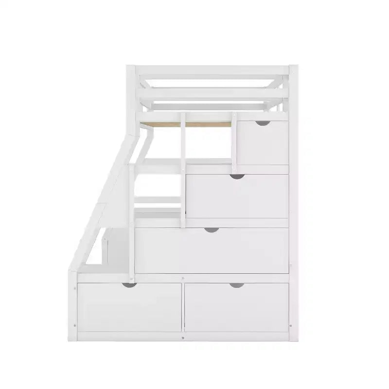 Hoogslaper voor 1-persoonsbed met 7 laden, 2 planken, kast en bureau voor kinderen en tieners