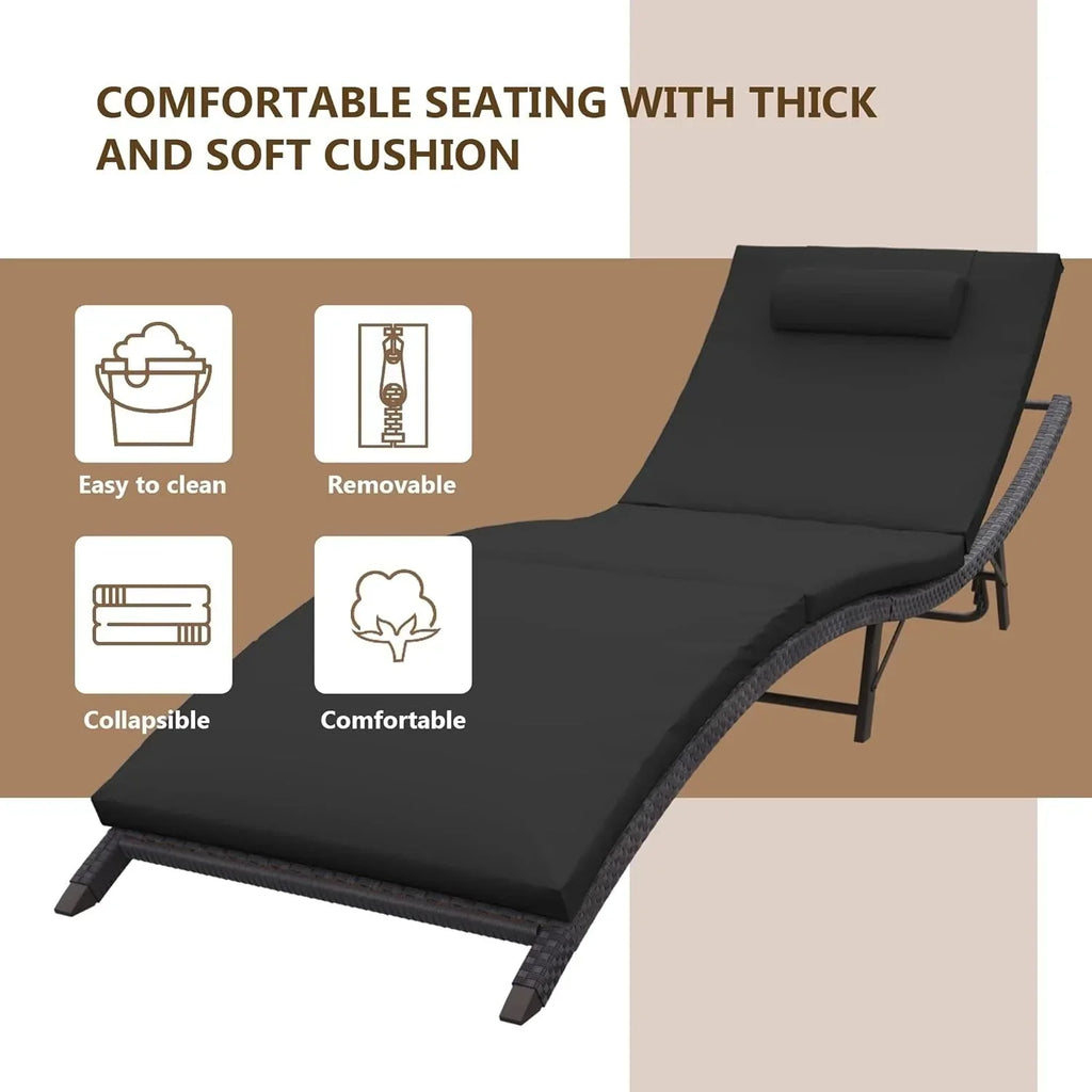 Kullavik 3-teiliges Outdoor-Lounge-Set mit Liegestühlen
