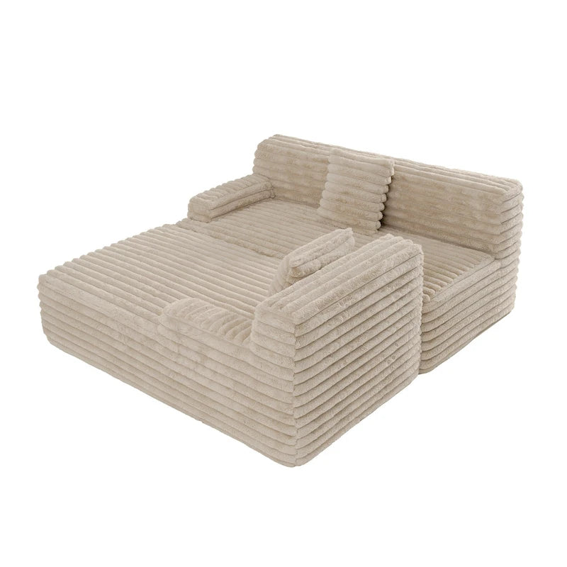 Modułowa sofa narożna Cloud, nowoczesna tapicerowana kanapa z 2 poduszkami dekoracyjnymi, dowolnie konfigurowana, w kształcie litery L
