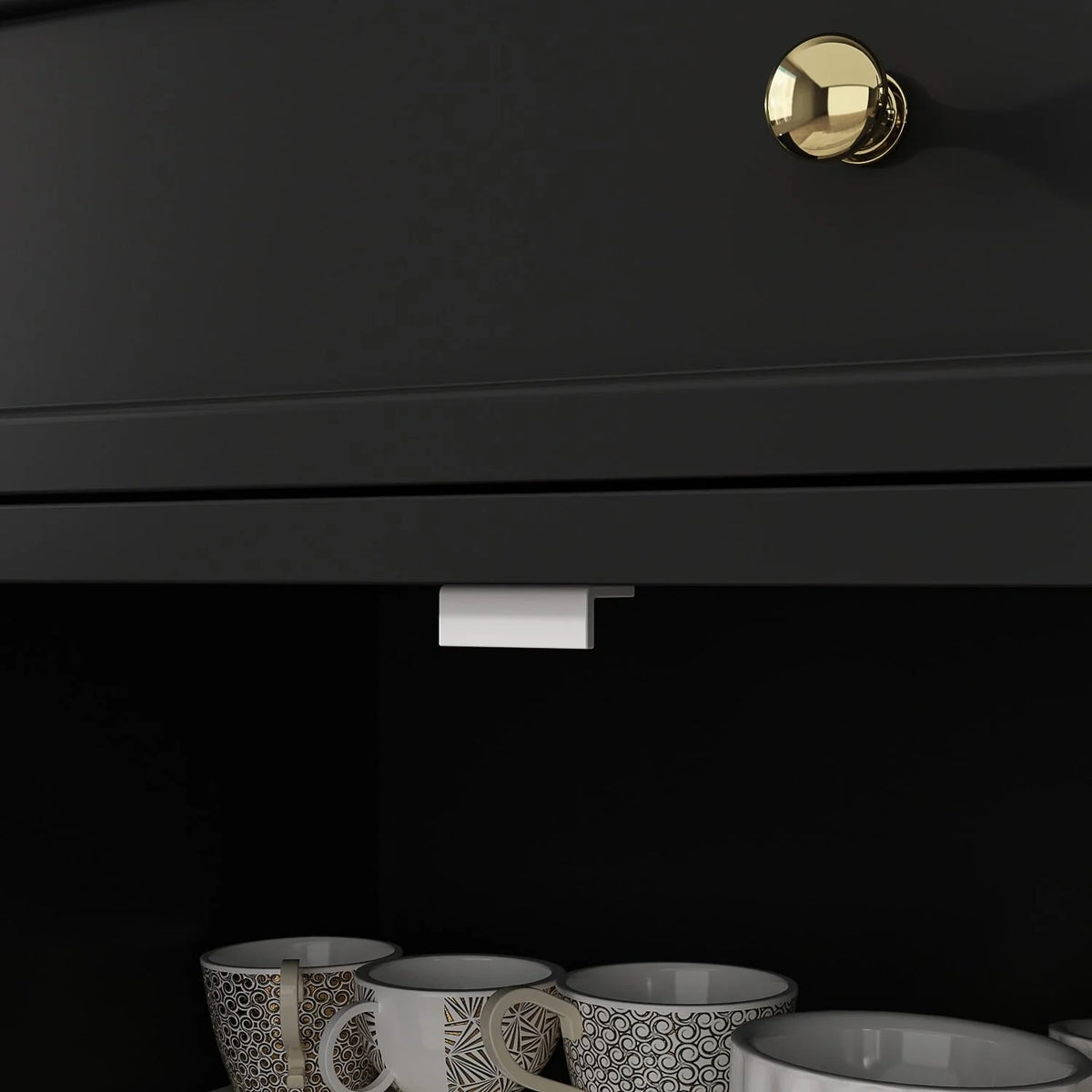 59.1' Sideboard, weiß, Mid-Century-Modern-Stil, zeitgenössisches Design, lackiert