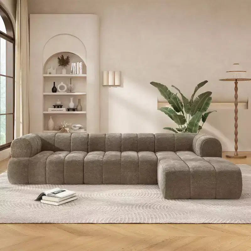 Christopher Knight Home Keri 122 modernes Ecksofa in L-Form mit hochdichtem Schaumstoff und niedriger Rückenlehne