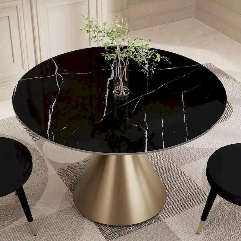Ensemble de table à manger ronde et de chaises de luxe moderne Morden Fort, 5 pièces