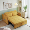 Rozkładana sofa z funkcją spania, obita żółtą tkaniną szenilową - 39.00 x 53.50 x 31.50