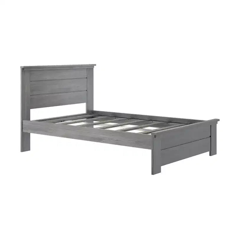 Cadre de lit double de style champêtre Plank+Beam avec tête de lit, lit plateforme en bois massif