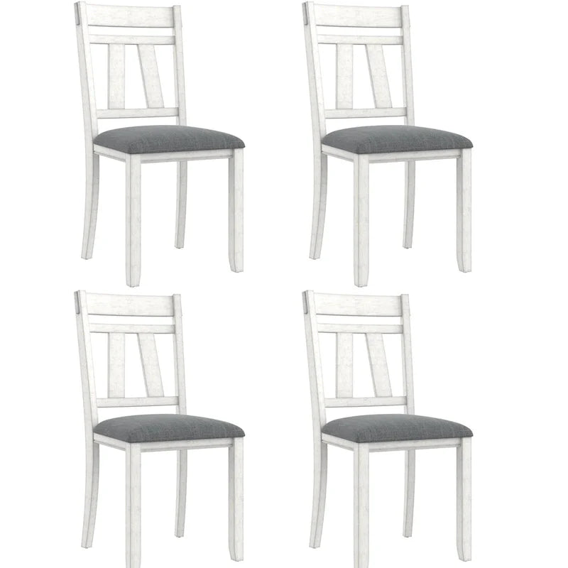 VECELO Esszimmerstühle aus Massivholz mit Sitzfläche aus Leinenstoff, 2er-/4er-/6er-Set