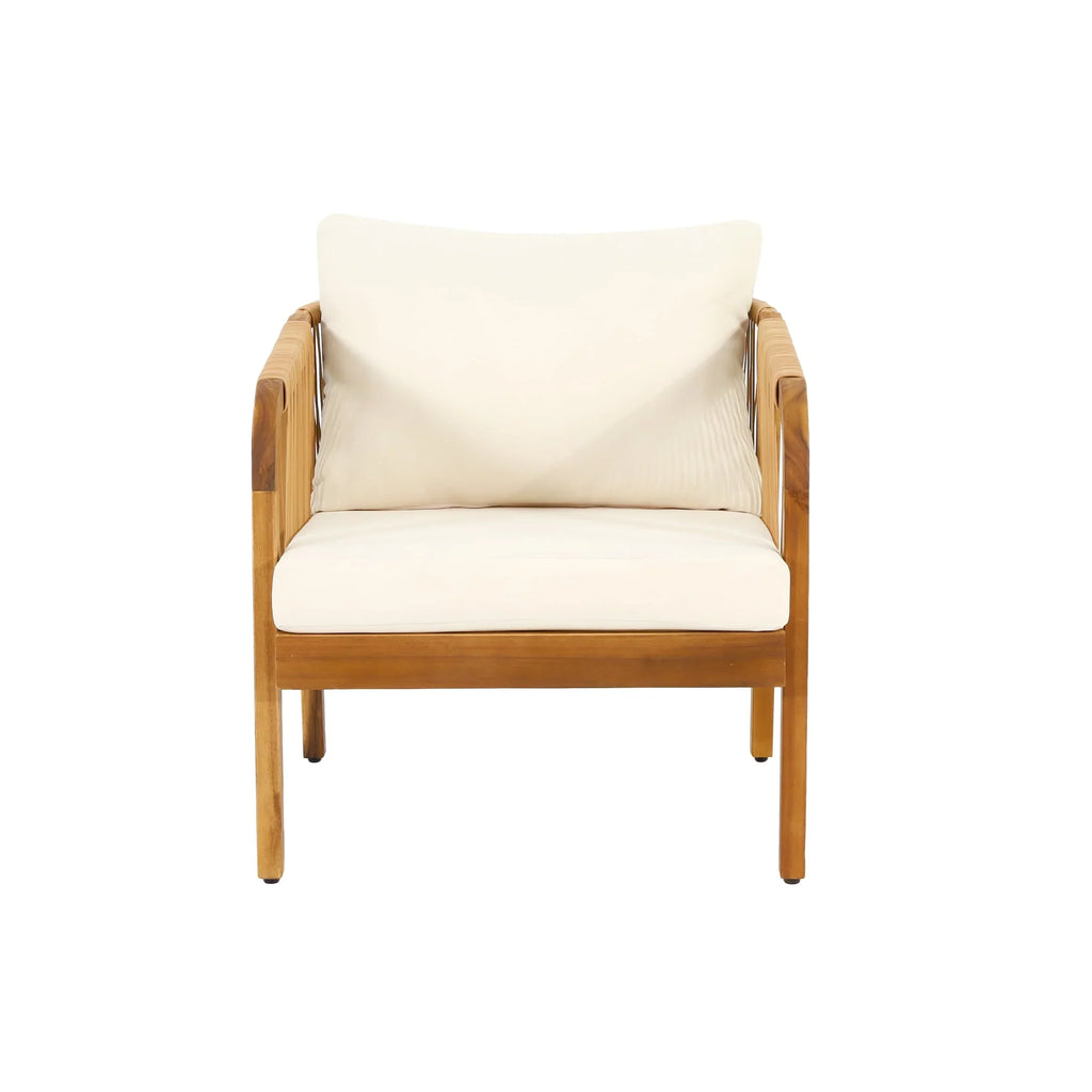 Jabe tuinset met clubfauteuils van acaciahout en riet van Christopher Knight Home