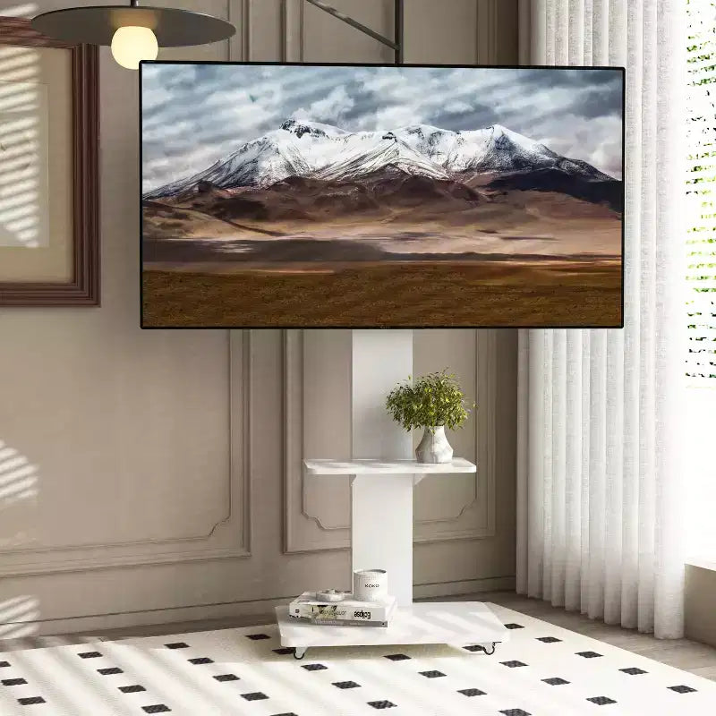 TV-meubel voor tv’s van 32-75, in hoogte verstelbare mobiele tv-wagen met lade en wielen voor de woonkamer, slaapkamer en kantoren -ModernLuxe
