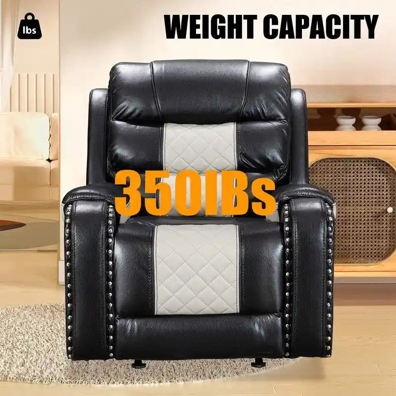 Extra grote fauteuil met verstelbare rugleuning van kunstleer in Amerikaans design voor de woonkamer
