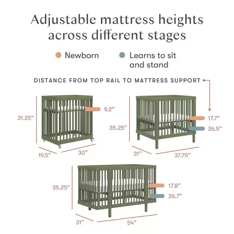 Lit bébé convertible Babyletto Pogo 8-en-1 avec kits de conversion pour chaque étape