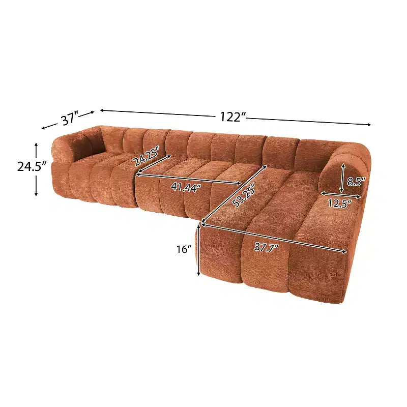 Christopher Knight Home Keri 122 modernes Ecksofa in L-Form mit hochdichtem Schaumstoff und niedriger Rückenlehne