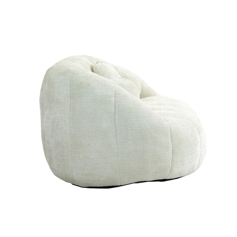 Fauteuil lounge blanc de 63.78, rembourré de chenille et doté de mousse haute densité