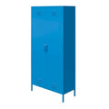 Orange/rosa hoher Metallschrank mit 2 Türen, für 1 Person