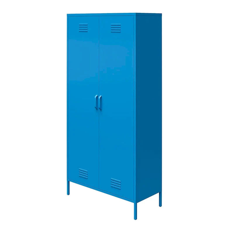 Orange/rosa hoher Metallschrank mit 2 Türen, für 1 Person